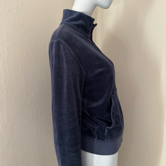 JUICY COUTURE Rare Vintage 2006 Velour Track Jacket Zip Up Navy Blue Size Medium - Picture 9 of 16
